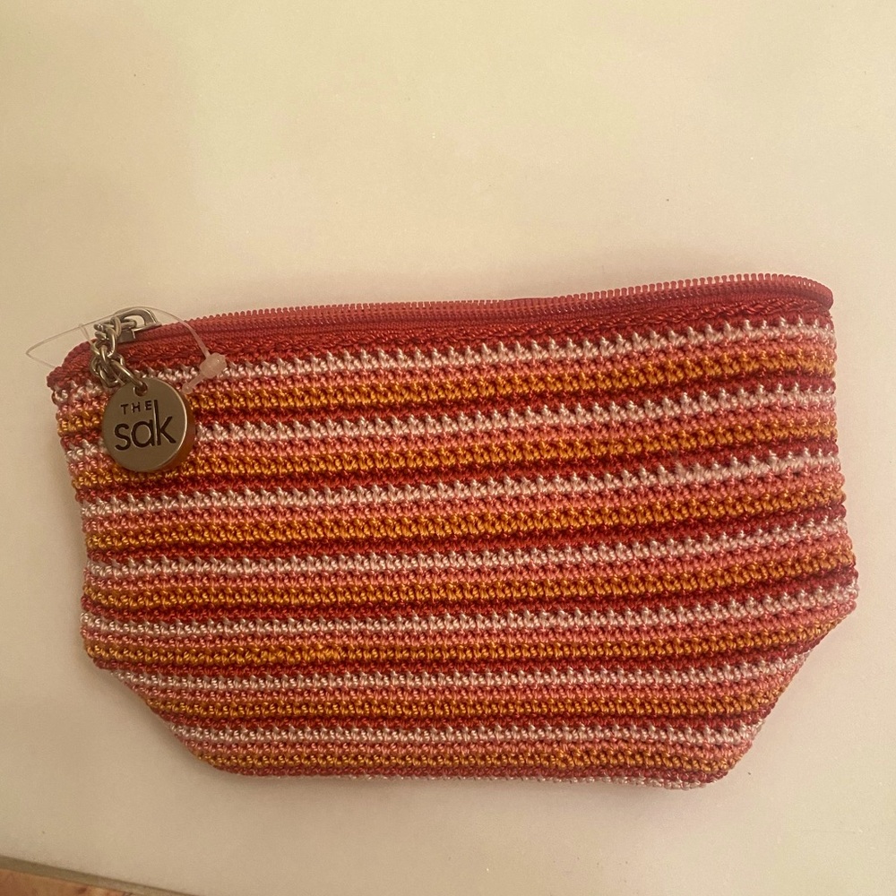 The Sak Hand-Crochet Zip Pouch/ Cosmetic Bag